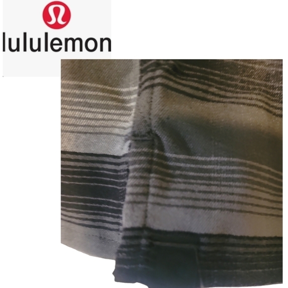 LULULEMON Masons Peak Flannel Size X-Large Shade Plaid Black Battleship like new - Picture 8 of 10